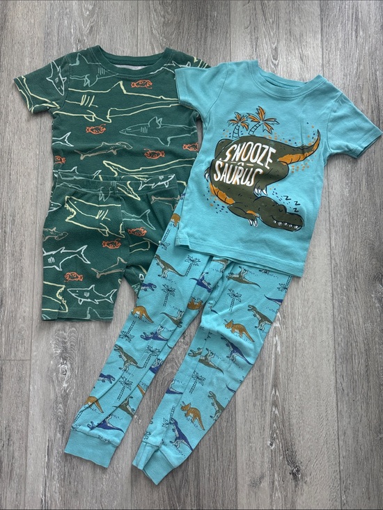 Carter's Other - EUC Carter's Set of 2 Pajamas Sharks Short Set & Dinosaurs Pants Set Size 5